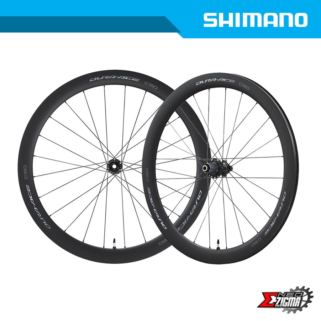 Wheel Set Road SHIMANO Dura-Ace WH-R9270-C50-TL 12mm E-thru Tubeless Disc Brake Clincher Full Carbon For 12-Spd 100/142mm Ind. Pack EWHR9270C50LFEREDB