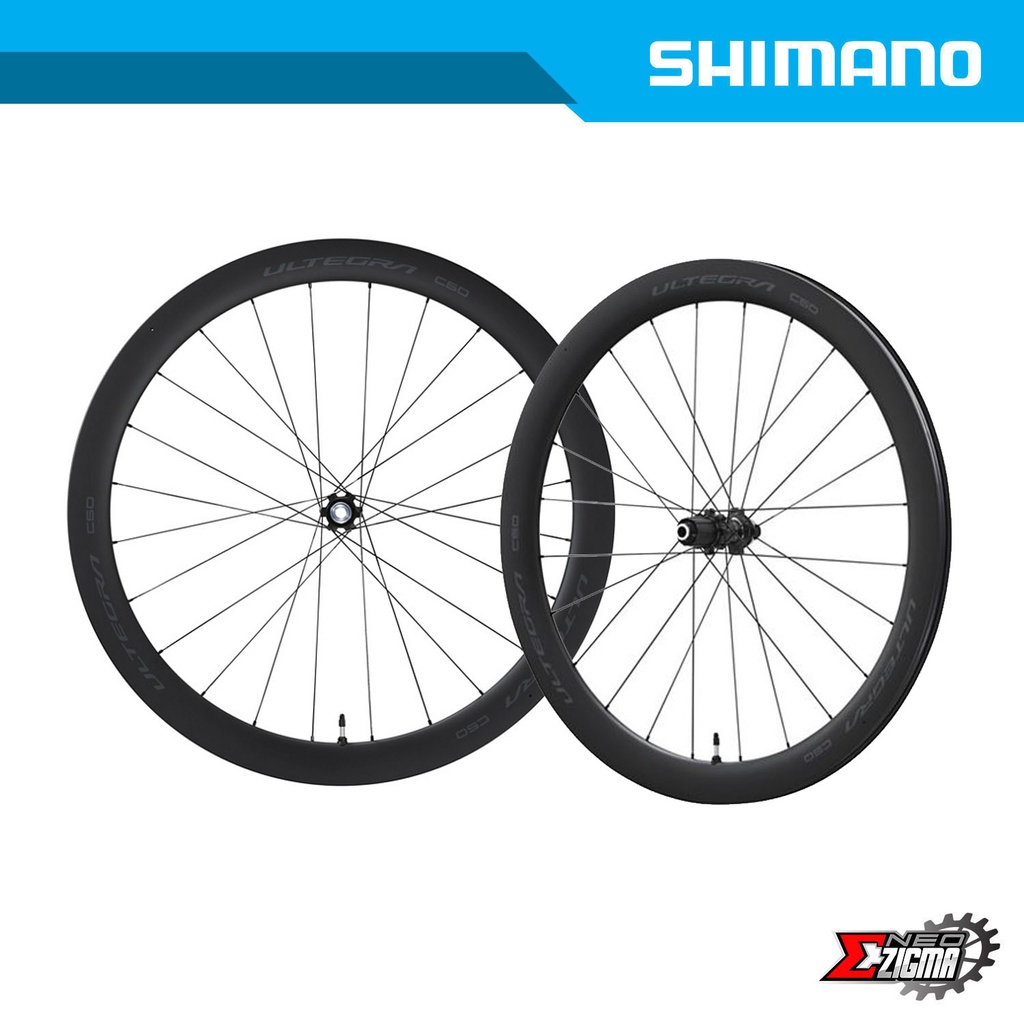 Wheel Set Road SHIMANO Ultegra WH-R8170-C50-TL 12mm E-thru Tubeless Disc Brake Clincher Full Carbon For 11/12-Spd 100/142mm Ind. Pack EWHR8170C50LFERED