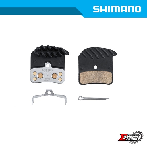 [DPSH114I] Disc Brake Pad MTB SHIMANO Others H03C Metal (M820,M640) w/ Fin Ind. Pack IBPH03CMFA