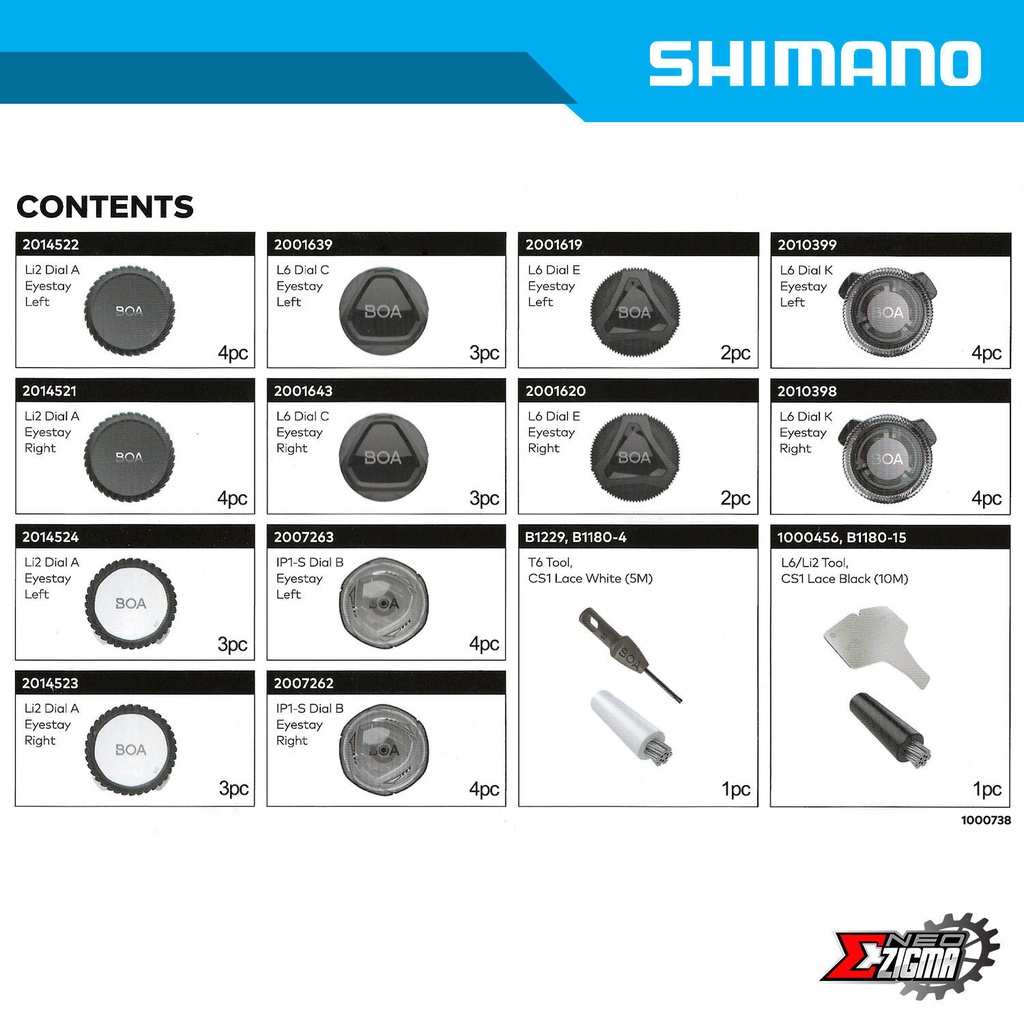 Service Parts SHIMANO BOA Service Kit SHSMBOAKIT